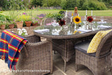 230cm Mayfair Oval Dining Table with 2 Dining Armchairs & 8 Dining Chairs