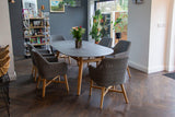 220cm Henley Porcelain Slate & Teak Oval Dining Table