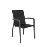 120cm Paris Volcano/Grey Round Dining Table with 4 Volcano/Black Stacking Armchairs