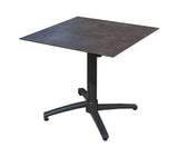 80cm Paris Black/Anthracite Square Folding Table with 4 Volcano/Black Stacking Armchairs