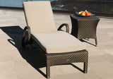 2 Windsor Bronze Stacking Sun Loungers with Square Side Table
