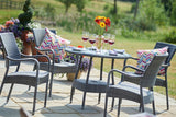 90cm Windsor Grey Round Dining Table with 4 Stacking Armchairs