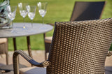 90cm Windsor Bronze Round Dining Table with 4 Stacking Armchairs