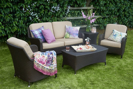 Windsor Bronze 2 Seater Sofa with 2 Lounge Armchairs & Rectangular Coffee Table