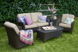 Windsor Bronze 2 Seater Sofa with 2 Lounge Armchairs & Rectangular Coffee Table